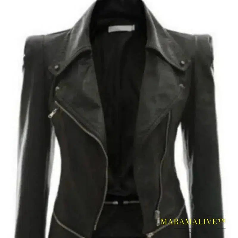 Dark Gothic Faux Leather Jacket for Bold Fashion Statements