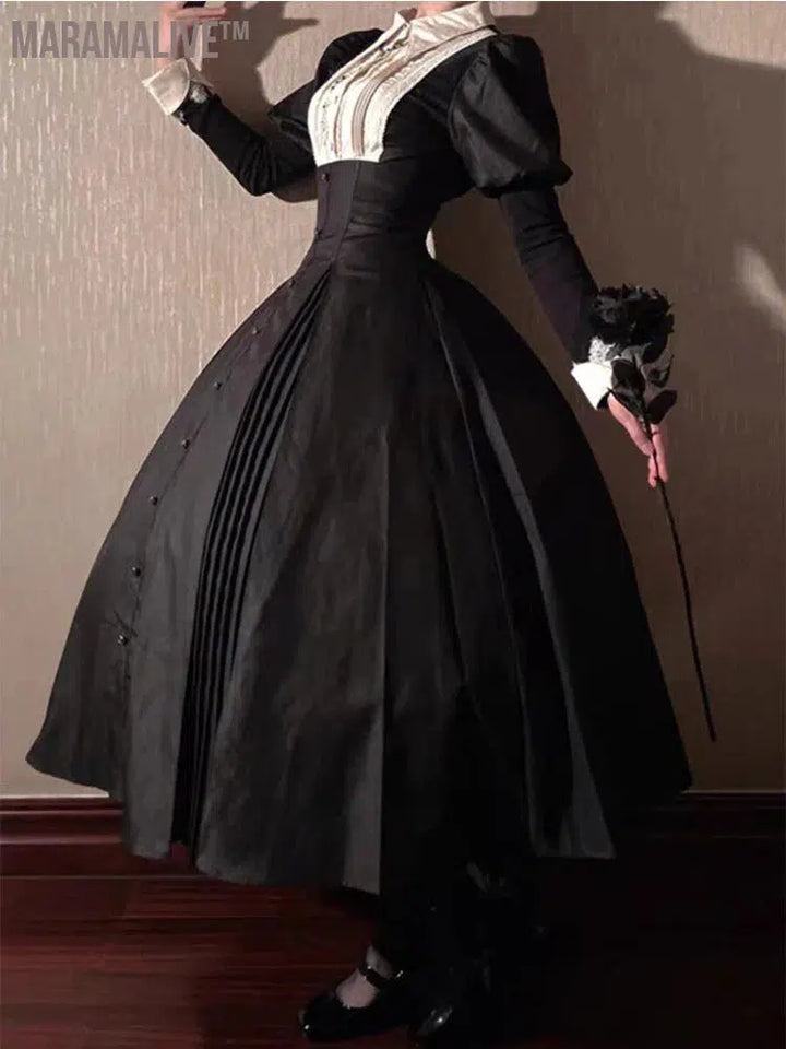 Dark Gothic Style Halloween Cosplay Niche Dress Women's Lolita Long