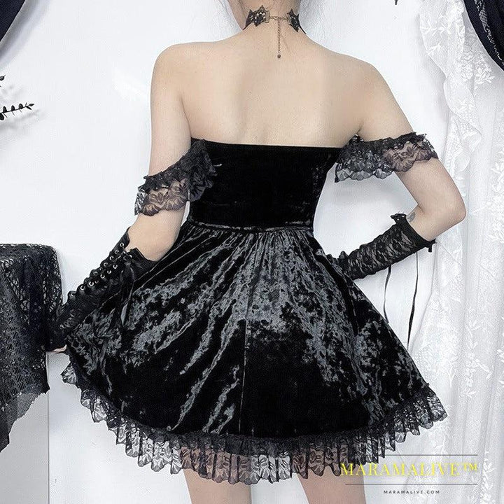 Dark Gothic Style Off-shoulder Dress