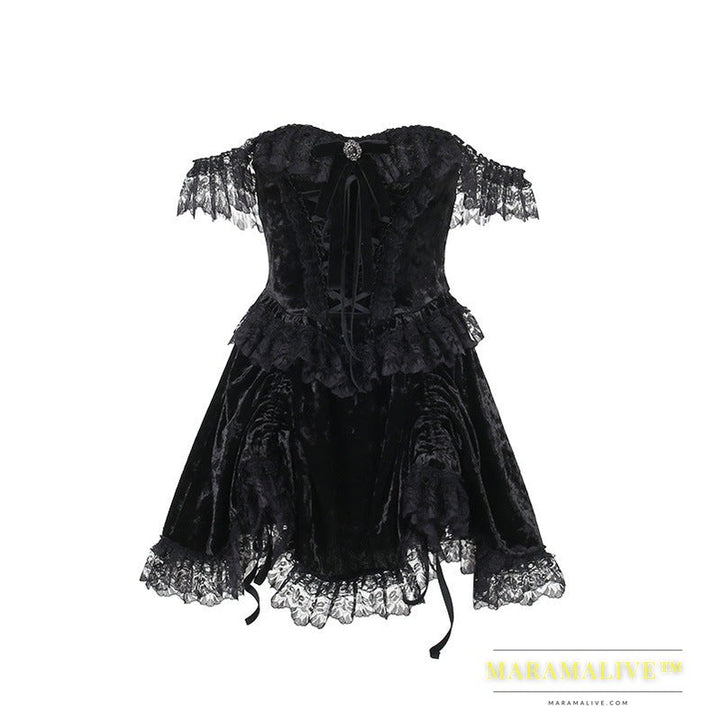 Dark Gothic Style Off-shoulder Dress