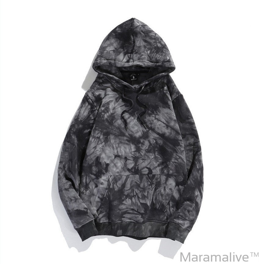 Dark Style Tie-dye Gradient Color Hong Kong Style Hoodie Sweater