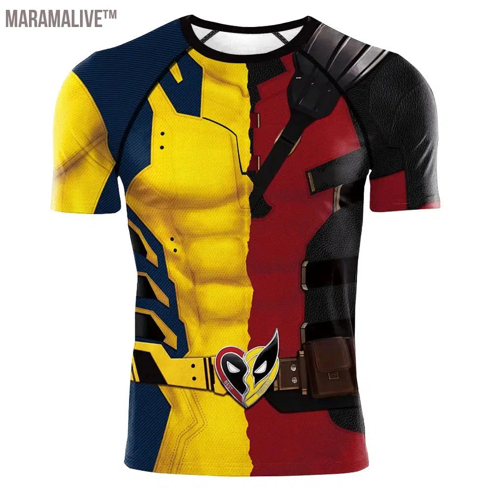 Deadpool Cosplay Wolverine Cosplay Superhero Printed Vest Comic Compression Workout Bodybuilding Tank Tops