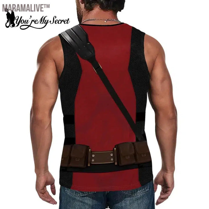 Deadpool Cosplay Wolverine Cosplay Superhero Printed Vest Comic Compression Workout Bodybuilding Tank Tops