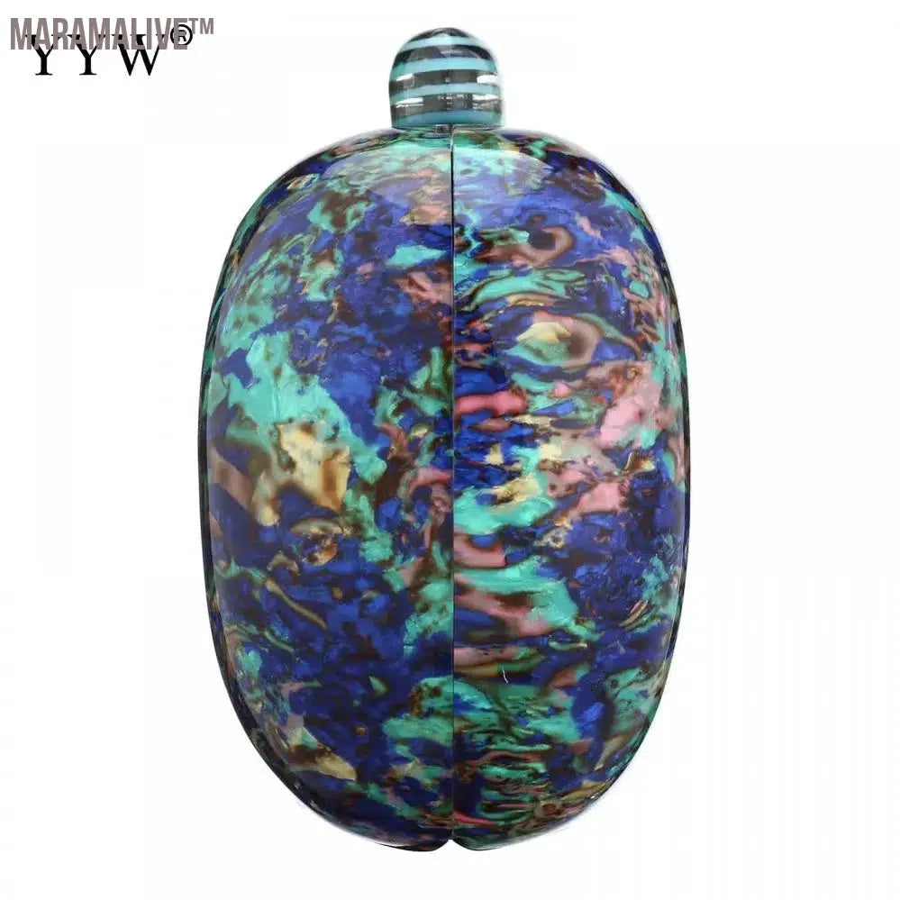 Design Shell Acrylic Clutch Purse Women Marble Bag Luxury Elegant Lady Evening Bag Round Cute Purple Handbag Shoulder Bags