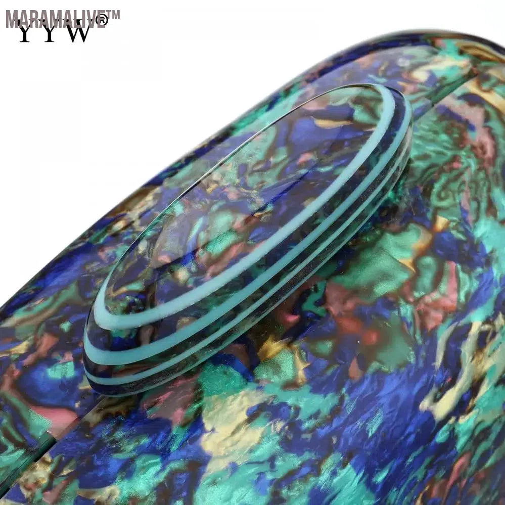 Design Shell Acrylic Clutch Purse Women Marble Bag Luxury Elegant Lady Evening Bag Round Cute Purple Handbag Shoulder Bags