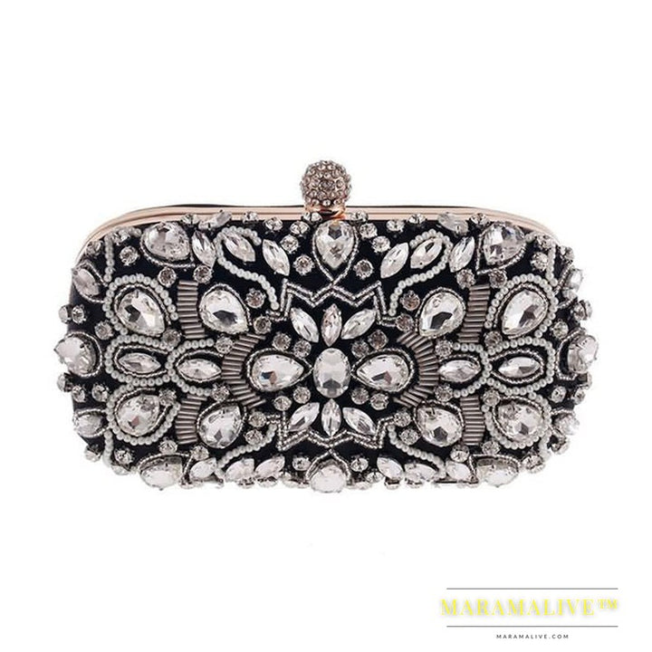 Diamond-studded ladies banquet evening bag