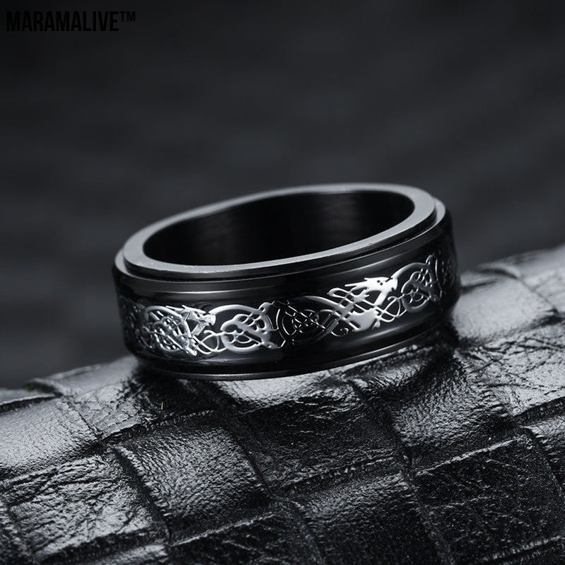 Double-layer Rotating Stainless Steel Ring