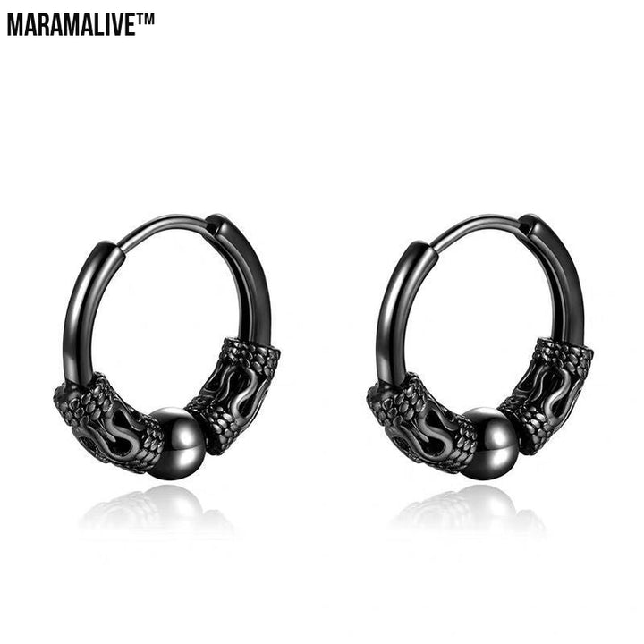 Dragon Totem Hoop Earrings - Men