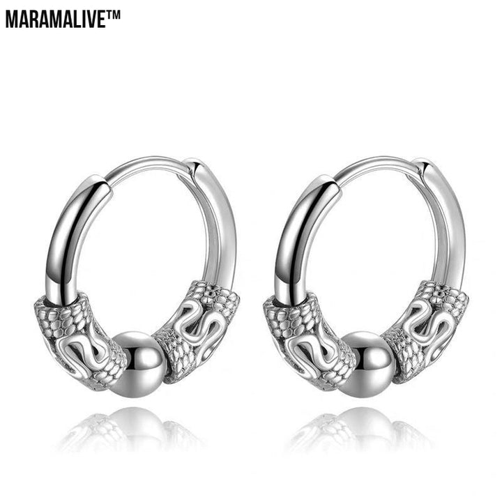 Dragon Totem Hoop Earrings - Men