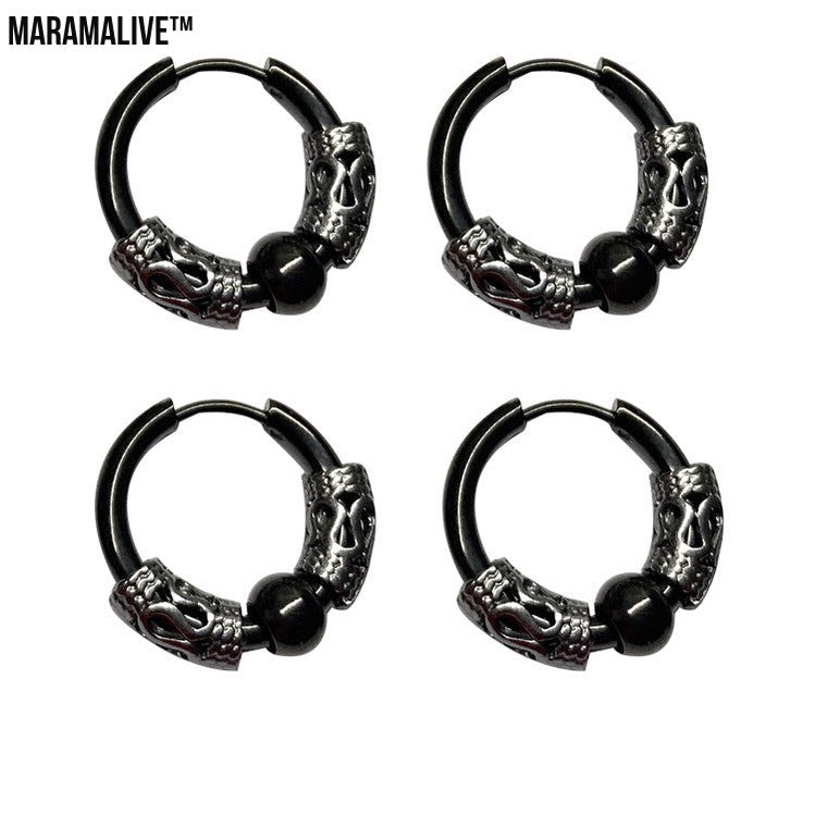 Dragon Totem Hoop Earrings - Men