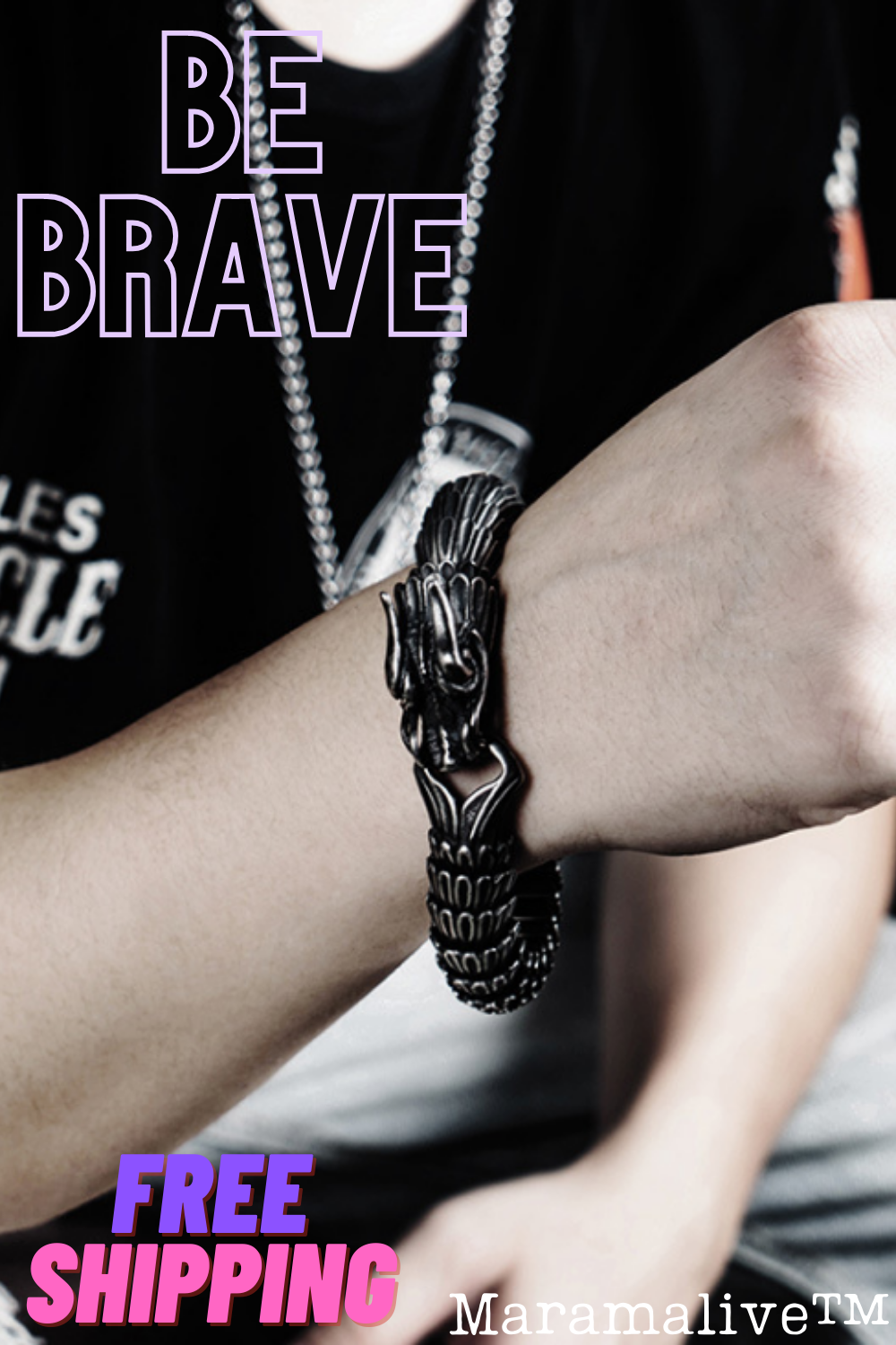A Dragon Head Bracelet with Mouth Clasp from Maramalive™.