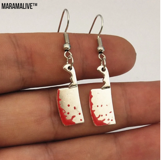 Drop Dead Gorgeous for Halloween Kitchen Knife Earrings