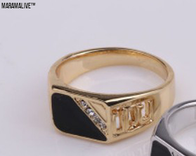 Drop oil ring European and American classic square fashion men's ring