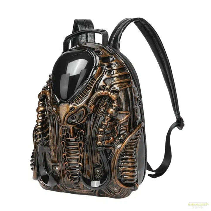 E74B 3D Xenomorph Shaped Backpack for Women Man Halloween Backpack Cool Predalien Handbag Novelty Backpack Casual Daypacks