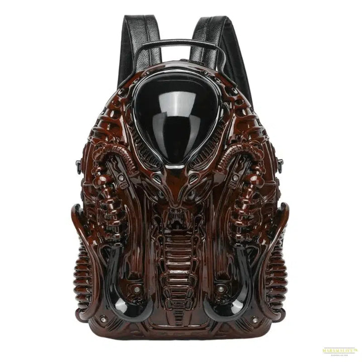 E74B 3D Xenomorph Shaped Backpack for Women Man Halloween Backpack Cool Predalien Handbag Novelty Backpack Casual Daypacks