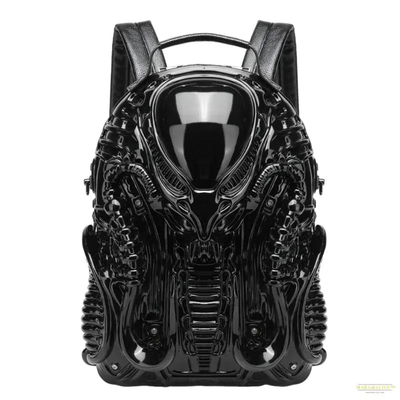 E74B 3D Xenomorph Shaped Backpack for Women Man Halloween Backpack Cool Predalien Handbag Novelty Backpack Casual Daypacks