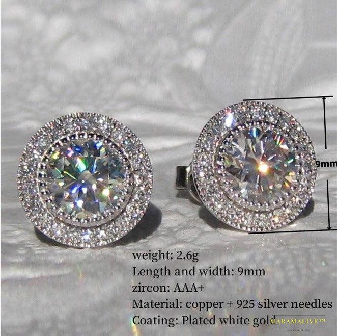 Eco-Luxe Moissanite Full Diamond Ear Studs - Uniquely Crafted Designer Jewelry