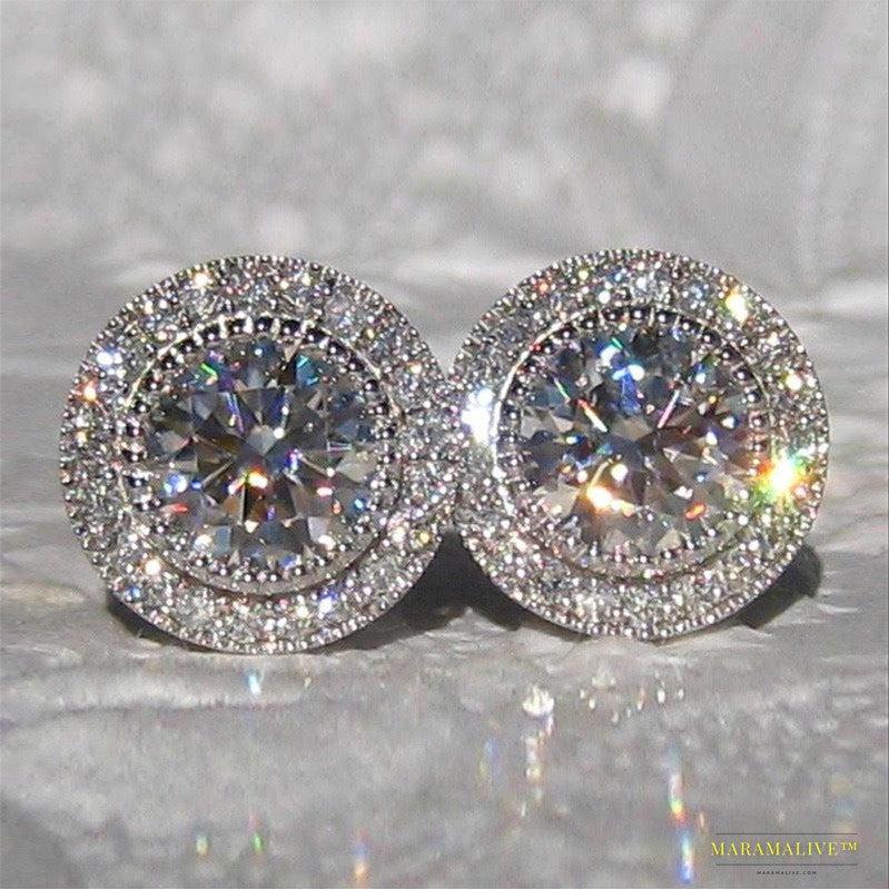 Eco-Luxe Moissanite Full Diamond Ear Studs - Uniquely Crafted Designer Jewelry