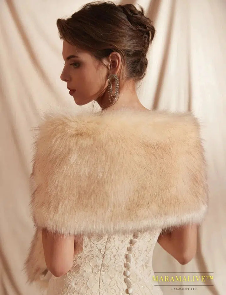 Elegant Faux Fur Capelet for Your Special Day