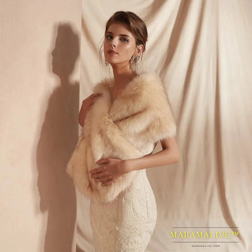 Elegant Faux Fur Capelet for Your Special Day