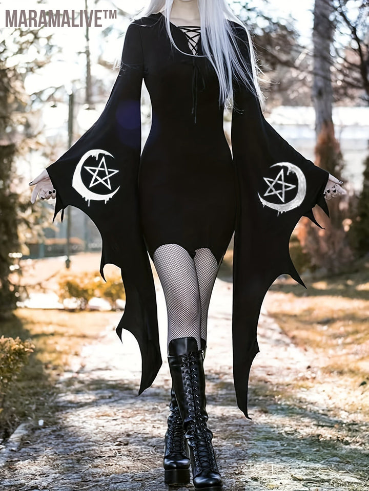 Elegant Gothic Batwing Sleeve Costumes Designed for Women