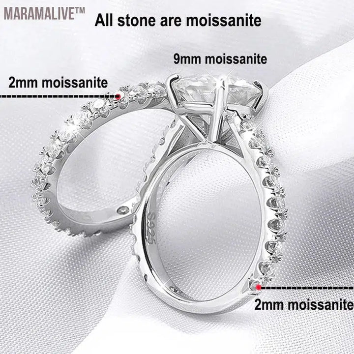 Elegant Moissanite Engagement Rings - Sterling Silver