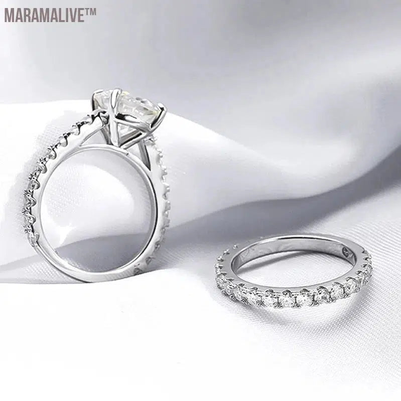 Elegant Moissanite Engagement Rings - Sterling Silver