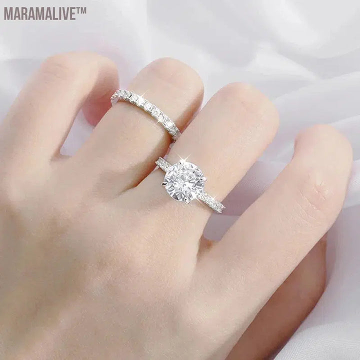 Elegant Moissanite Engagement Rings - Sterling Silver