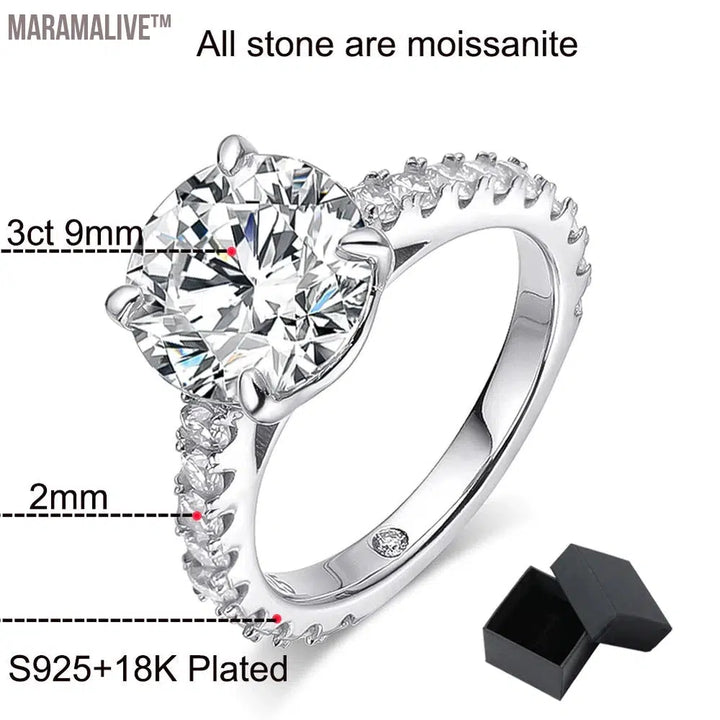 Elegant Moissanite Engagement Rings - Sterling Silver