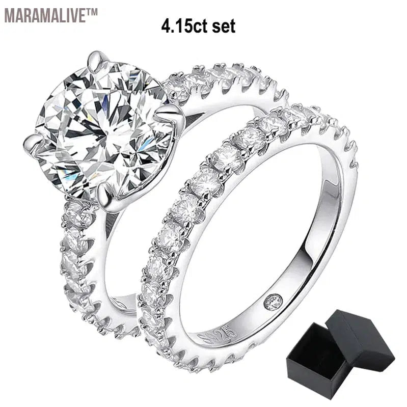 Elegant Moissanite Engagement Rings - Sterling Silver