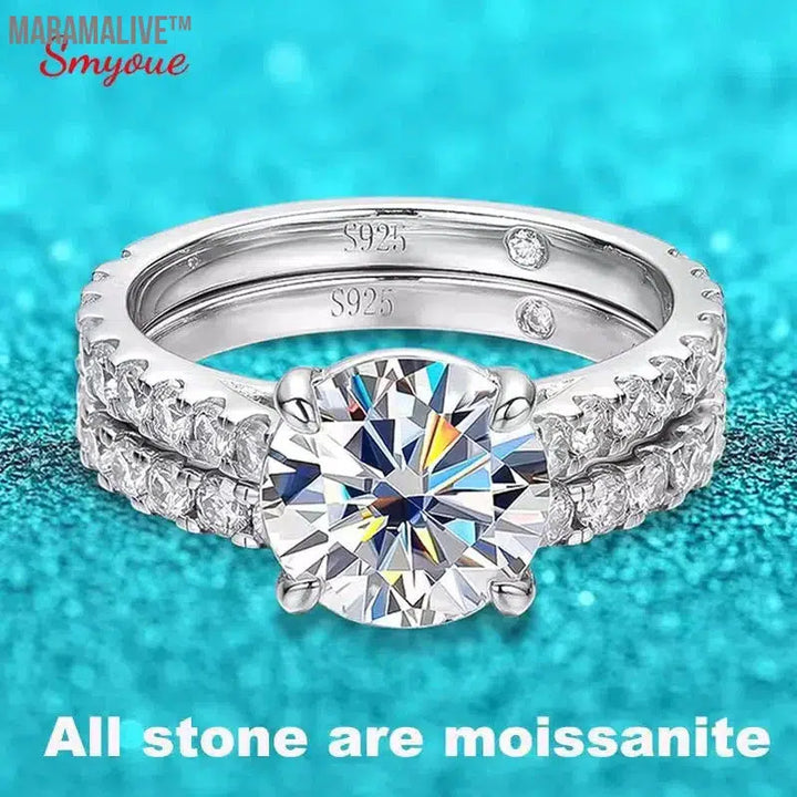 Elegant Moissanite Engagement Rings - Sterling Silver