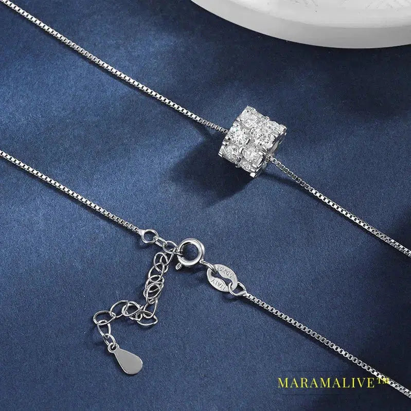 Elegant Sparkling Moissanite & Diamond Wheel Pendant