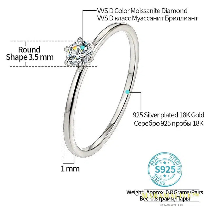 Elegant Sparkling Moissanite Solitaire Engagement Ring