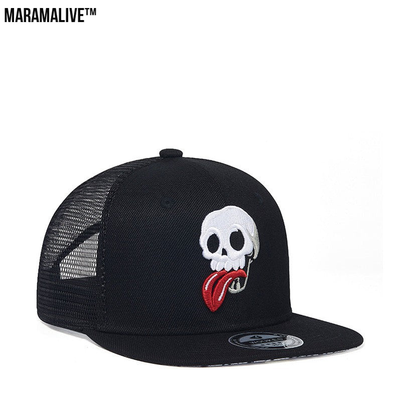 Embroidered Skull Hip Hop Polyester Hat