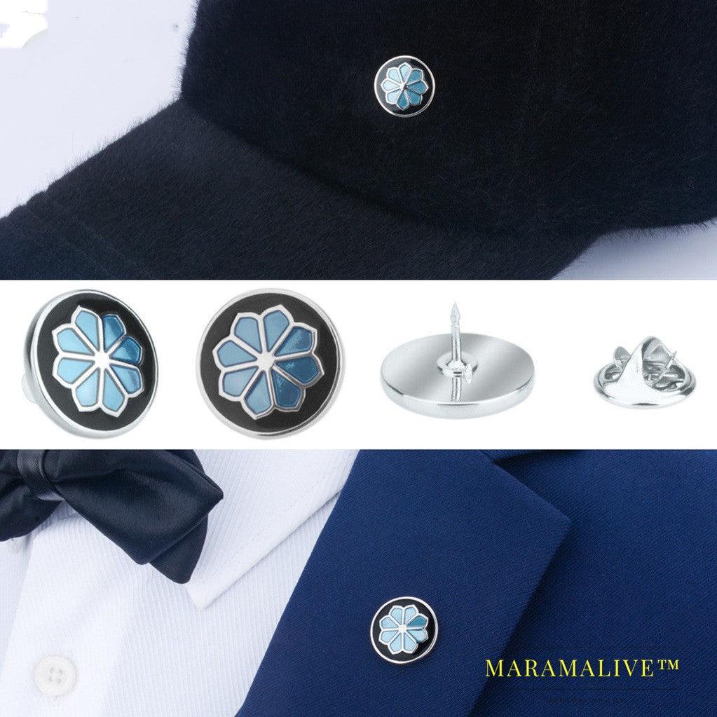 Enamel Flower Shape Man Lapel Pin Brooches Pins Fine Gift For Men