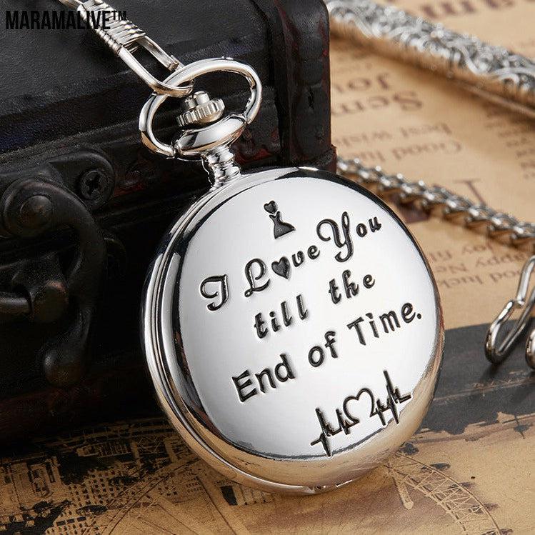 Engraving Vintage Quartz Pocket Watch Pendant Vintage Pocket Watch