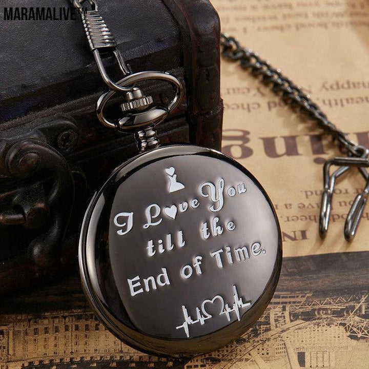 Engraving Vintage Quartz Pocket Watch Pendant Vintage Pocket Watch