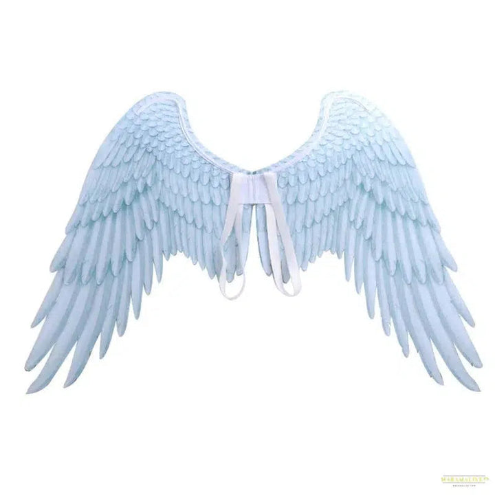 Entrancing Black & White Feathered Wings 3D Angel Cosplay Costume - Mardi Gras Carnival Dress-up Accessory