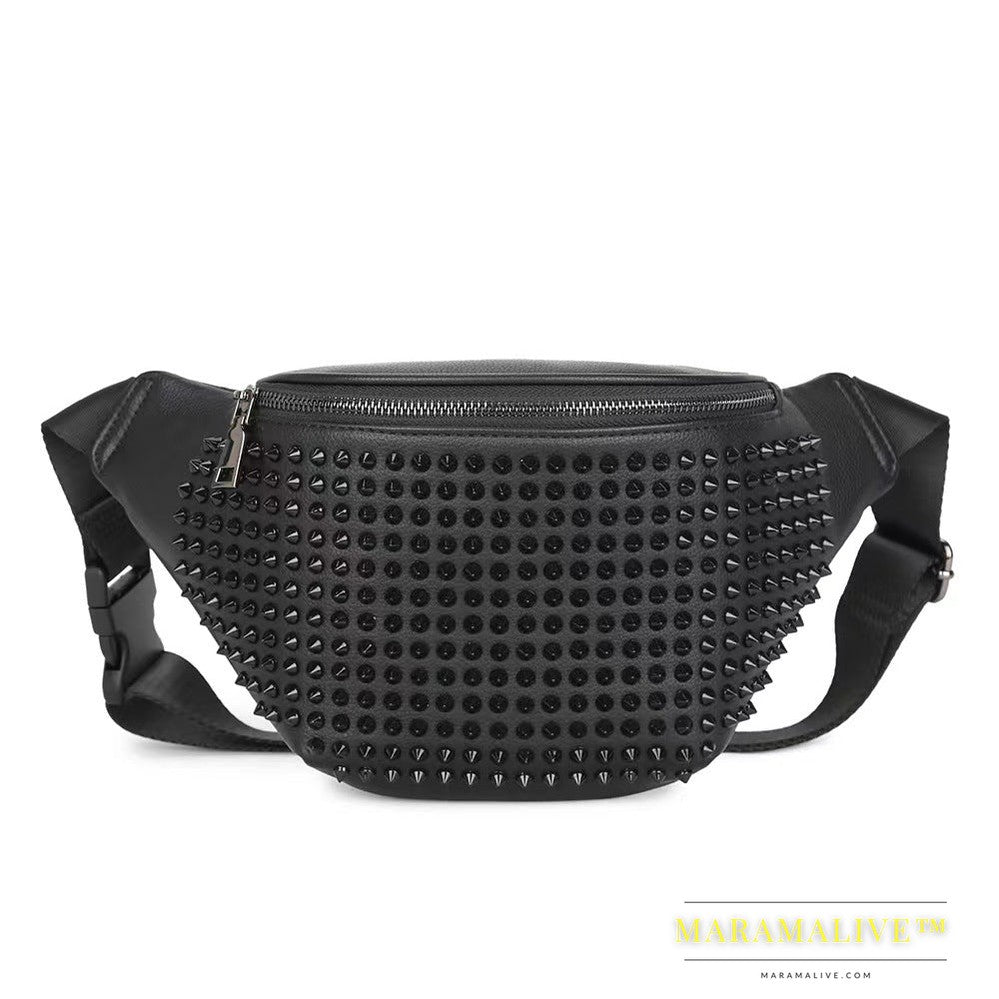 European And American Casual Men's Black Waist Bag