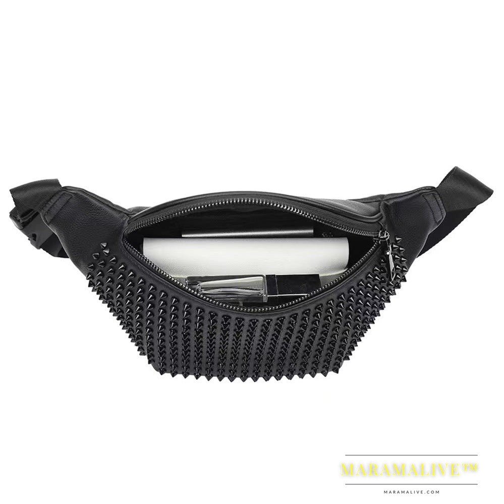 European And American Casual Men's Black Waist Bag