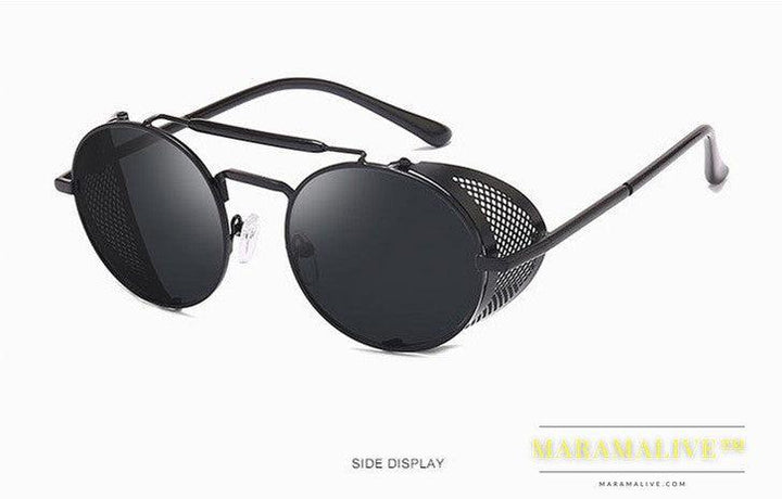 European And American New Steampunk Glasses Retro Color Film Reflective Aviator Sunglasses