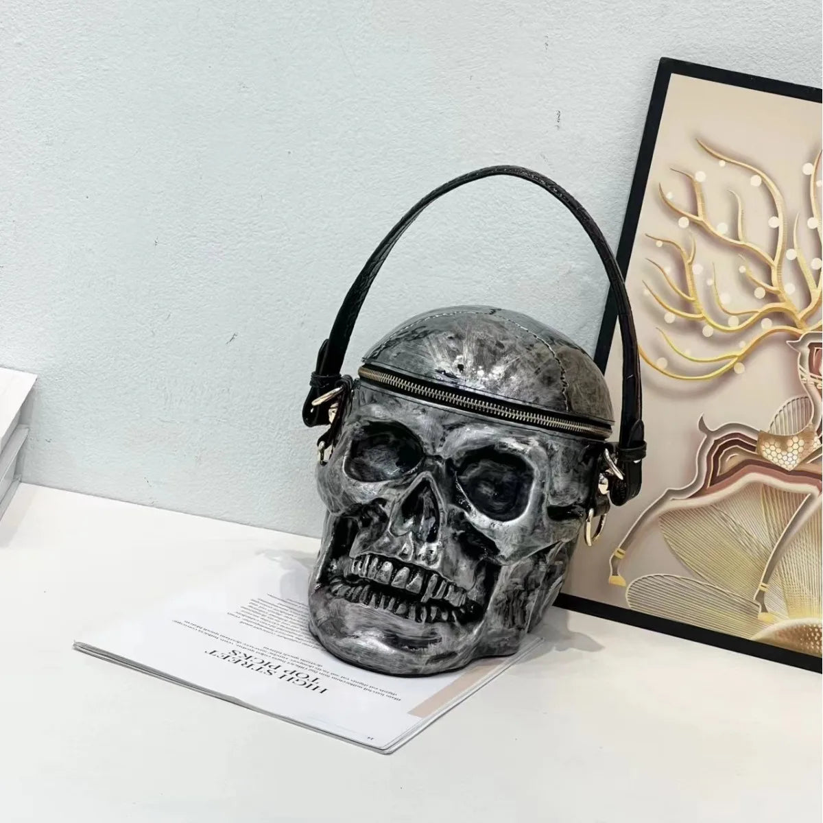 European and American Skull Funny Halloween Style Handbag Women's Shoulder Crossbody Bag