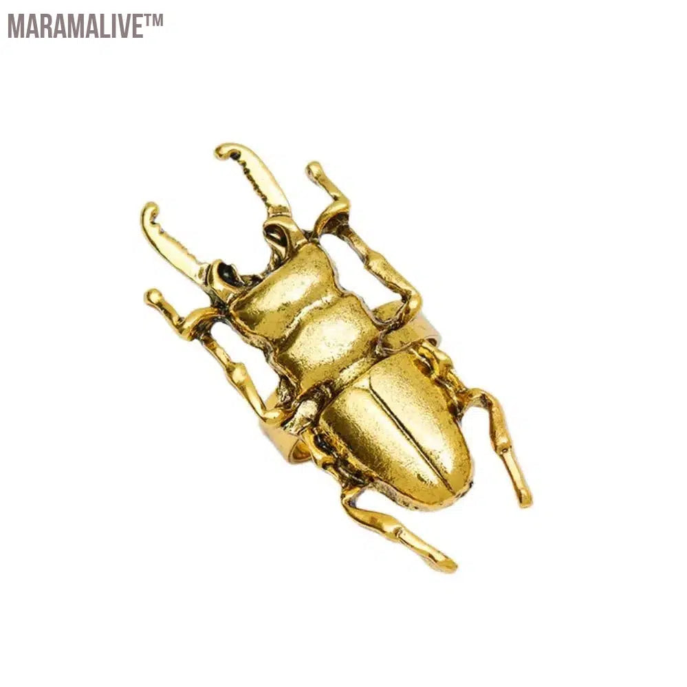 Exaggerated Metal Insect Beetle Dinosaur Ring for Women Men Unisex Punk Animal Ring Trendy Jewelry Gifts