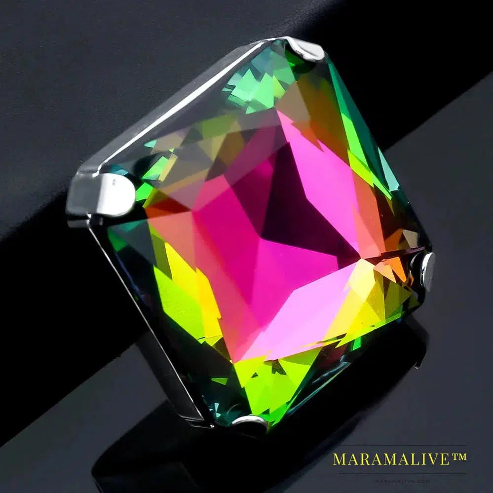 Exquisite Large Crystal Gemstone Rings for Women