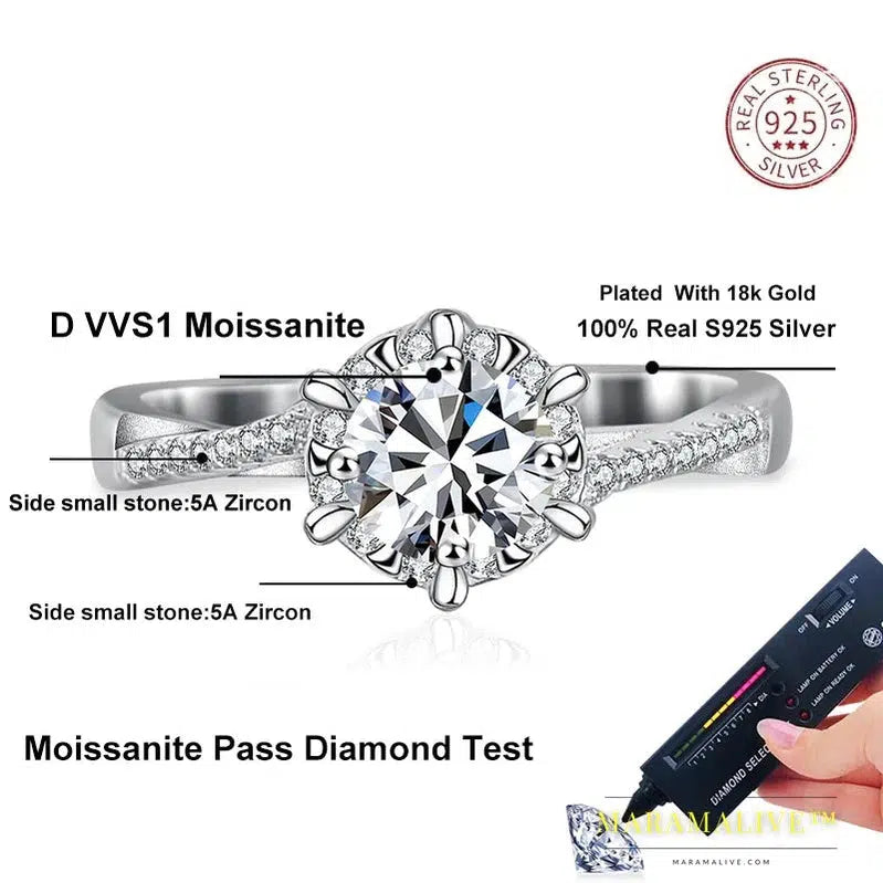 Exquisite Shining Moissanite Engagement Ring Bands