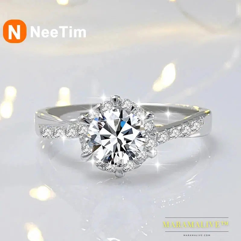 Exquisite Shining Moissanite Engagement Ring Bands