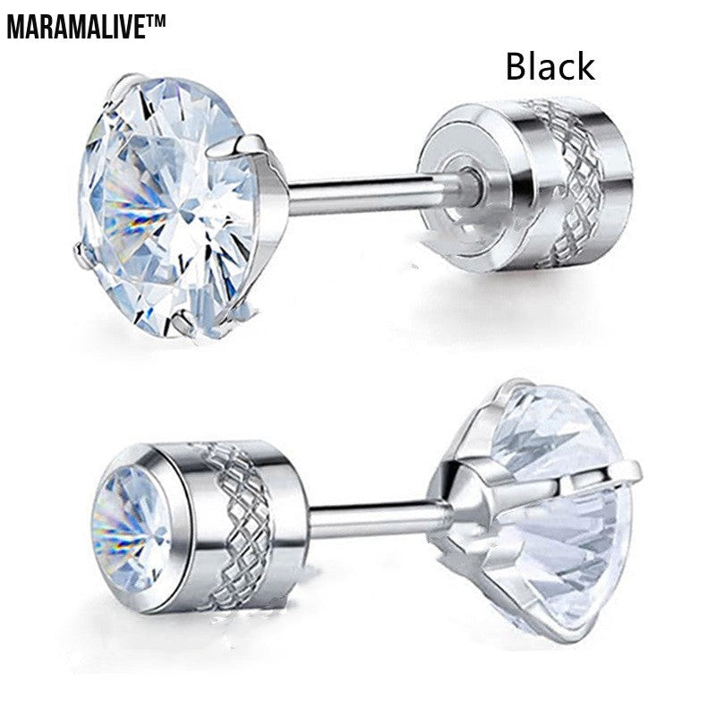 Fashion Barbell Double-headed Rhinestone-encrusted Earrings