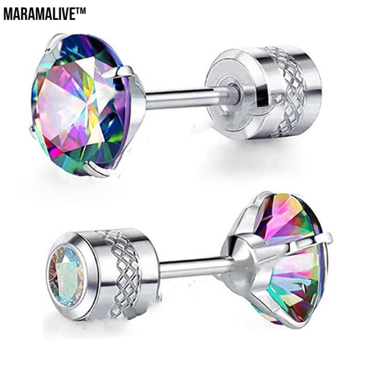 Fashion Barbell Double-headed Rhinestone-encrusted Earrings