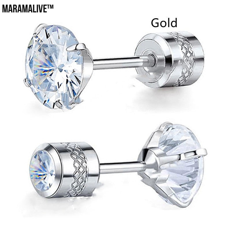 Fashion Barbell Double-headed Rhinestone-encrusted Earrings