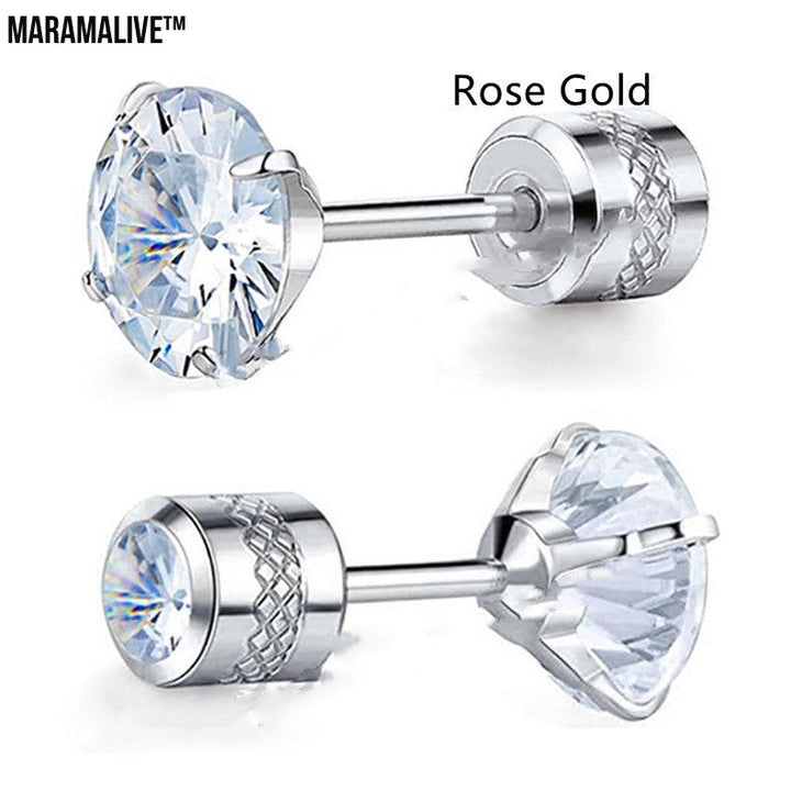 Fashion Barbell Double-headed Rhinestone-encrusted Earrings